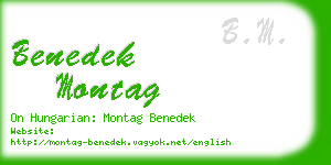 benedek montag business card